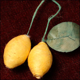 Antique Christmas ornament - cotton LEMONS