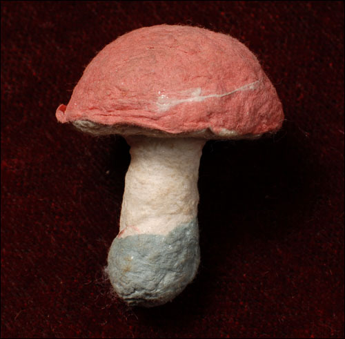 Antique Christmas ornament - cotton MUSHROOM