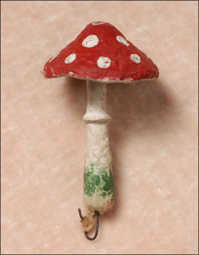 Antique Christmas ornament - cotton MUSHROOM