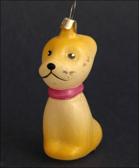 Vintage Christmas glass ornament PUPPY DOG