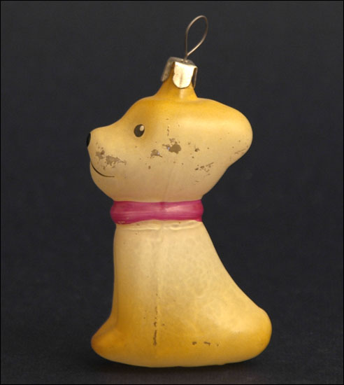 Vintage Christmas glass ornament PUPPY DOG