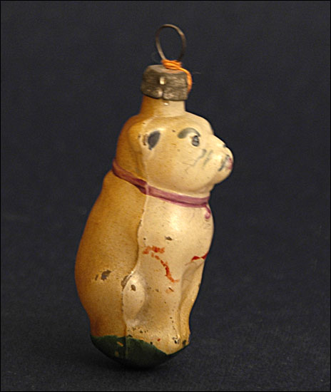Vintage Christmas glass ornament BULLDOG