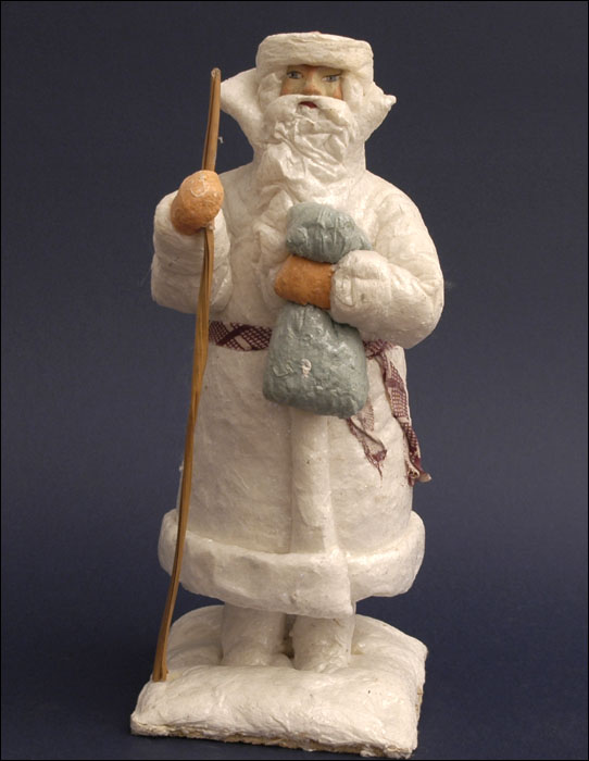 Antique cotton figure of Russian SANTA