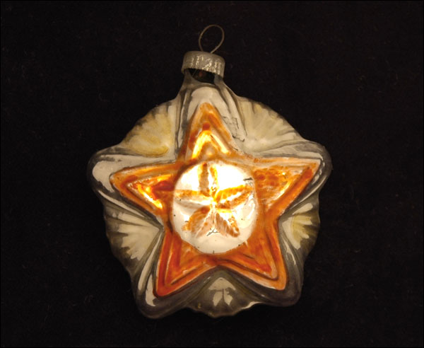 Vintage Christmas glass ornament SOVIET STAR
