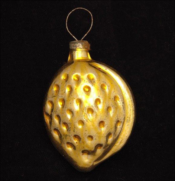 Vintage Christmas glass ornament ALMOND