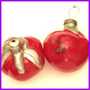 Vintage Christmas glass ornaments TWO TOMATOES