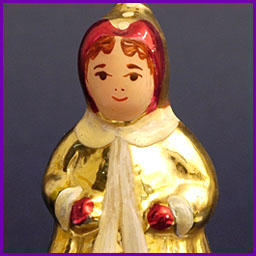 Antique Christmas ornament glass GIRL