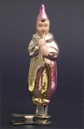 Antique Christmas ornament CLOWN WITH PIPE