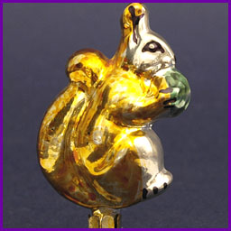 Antique Christmas ornament SQUIRREL with NUT