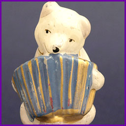 Antique Christmas ornament BEAR with ACCORDION