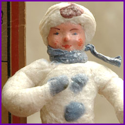 Antique cotton Christmas ornament BOY IN WINTER DRESS