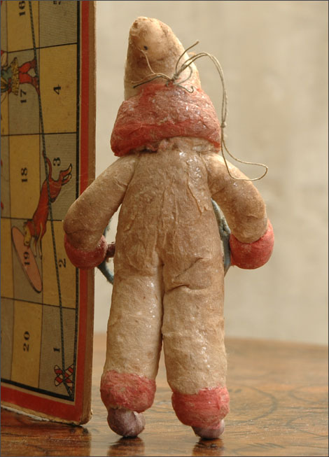 Antique Christmas cotton ornament GIRL WITH HOOP