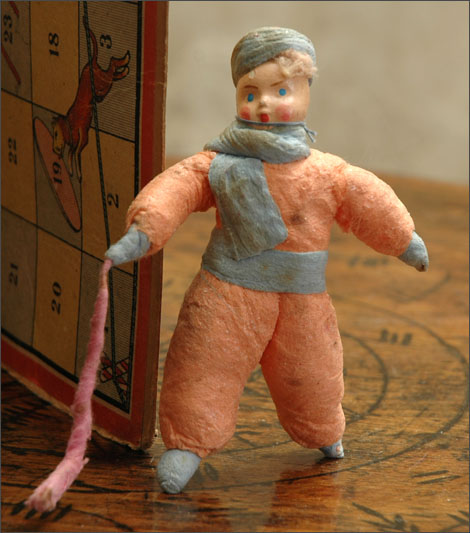 Antique Christmas ornament HOCKEY PLAYER