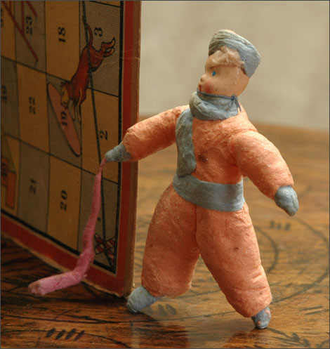 Antique Christmas ornament HOCKEY PLAYER