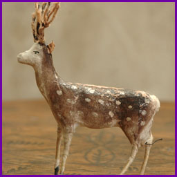 Antique Christmas cotton ornament REINDEER
