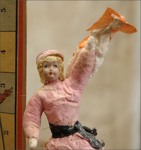 Antique Christmas ornament BOY With FIREBIRD