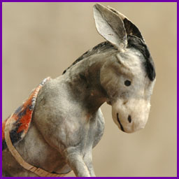Antique Christmas cotton ornament DONKEY
