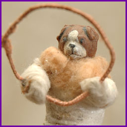 Antique Christmas ornament DOG-CLOWN