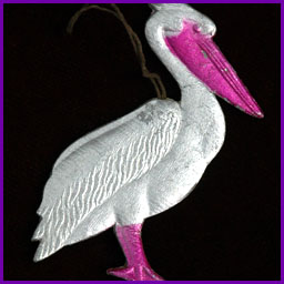 Antique Dresden Christmas ornament PELICAN