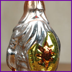 Antique silver glass Christmas ornament KNIGHT