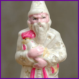Antique CHRISTMAS ornament WIZARD w/ ROOSTER