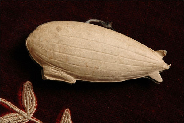 Antique 1900s Dresden Christmas ornament DIRIGIBLE 