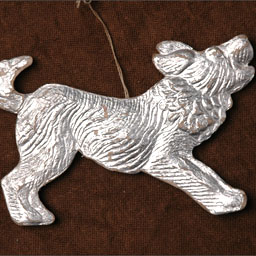 Antique Christmas ornament BARKING DOG