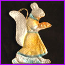 Old Dresden Christmas ornament SQUIRREL with PIE