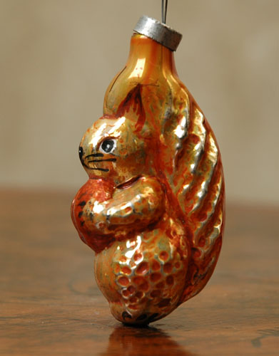 Vintage Christmas ornament SQUIRREL With NUT