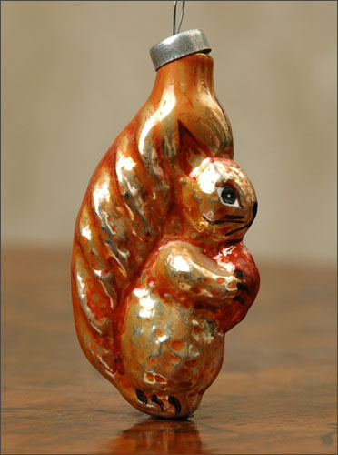 Vintage Christmas ornament SQUIRREL With NUT