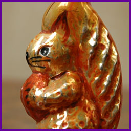 Vintage Christmas ornament SQUIRREL With NUT