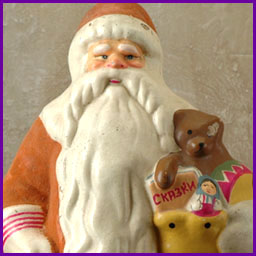Antique Christmas paper mache figure of SANTA 