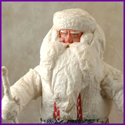 Antique Christmas cotton & paper mashe figure of SANTA