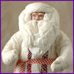 Antique Christmas cotton & paper mache SANTA figure