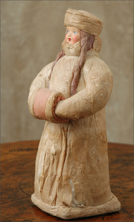 Antique Christmas cotton figure of SNOWGIRL