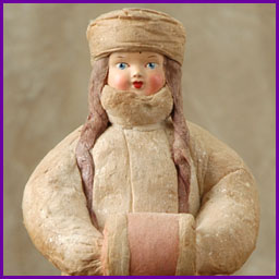 Antique Christmas cotton figure of SNOWGIRL