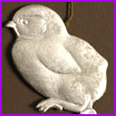 Antique Dresden Christmas ornament CHICK