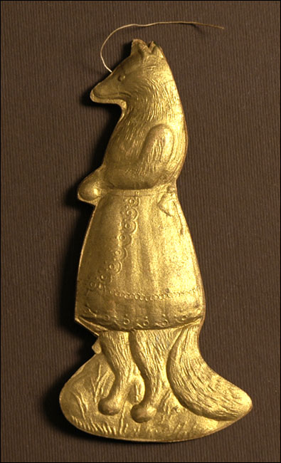Old Dresden Christmas ornament FOX IN APRON
