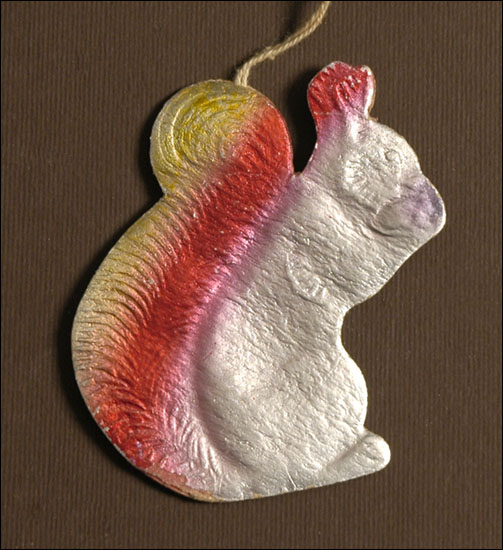 Vintage Christmas ornament SQUIRREL with NUT