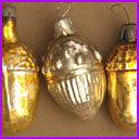 Vintage Christmas ornament SET of 3 ACORNS