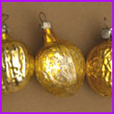 Vintage Christmas ornament SET of 3 WALNUTS