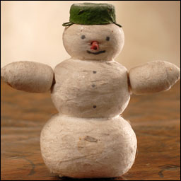 Antique Christmas cotton ornament SNOWMAN