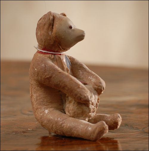 Antique Christmas cotton ornament BEAR with BALL