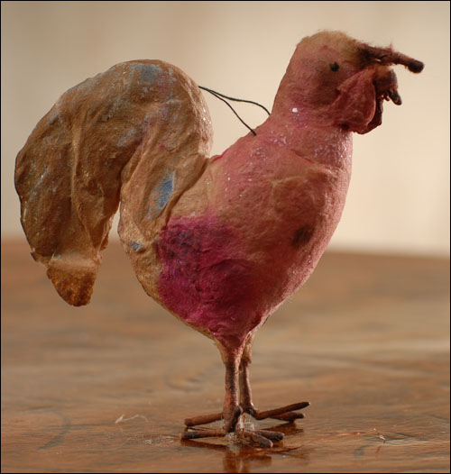 Antique Christmas ornament - cotton ROOSTER