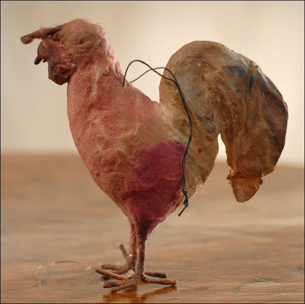Antique Christmas ornament - cotton ROOSTER