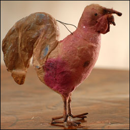 Antique Christmas ornament - cotton ROOSTER