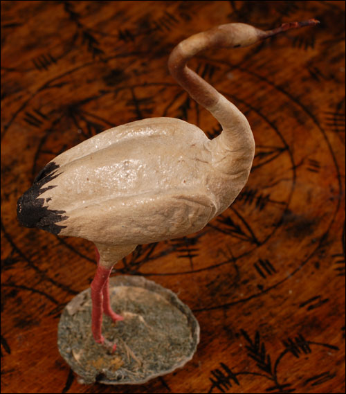 Antique Christmas ornament - cotton STORK