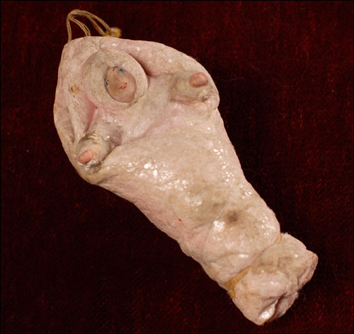 Antique Christmas cotton ornament SWADDLED BABY