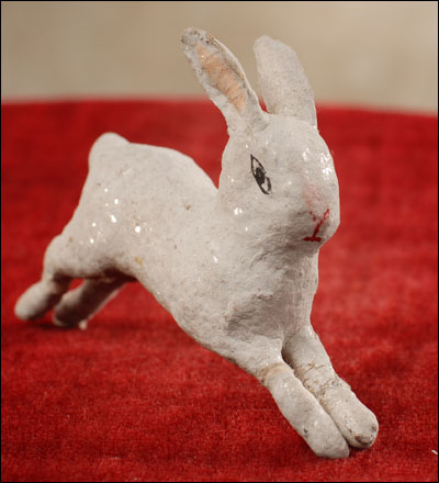 Antique Christmas ornament - RUNNING RABBIT