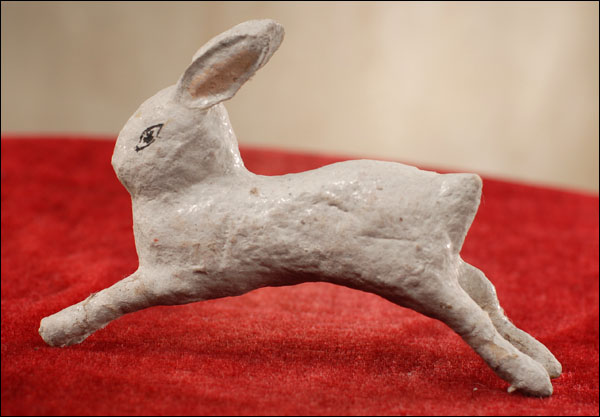 Antique Christmas ornament - RUNNING RABBIT